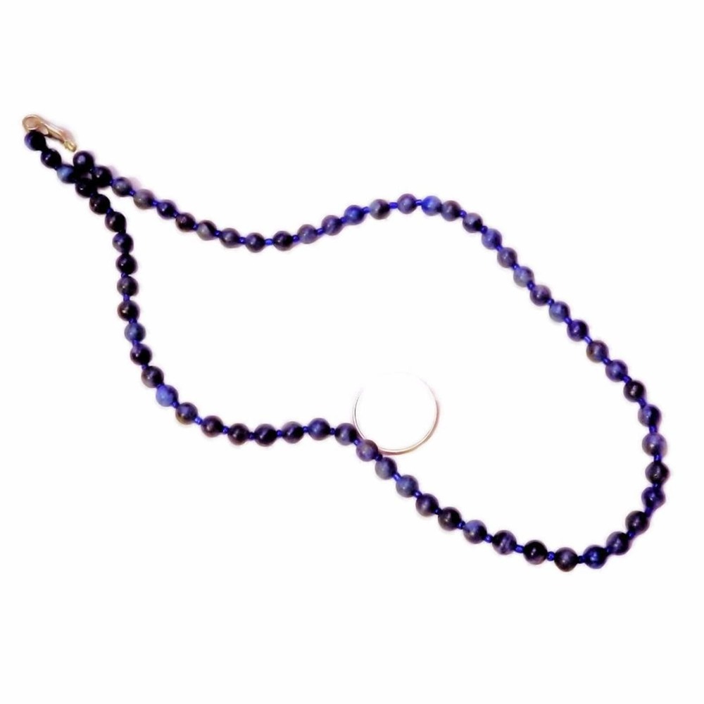 Lapis lazuli and blue glass necklace 816